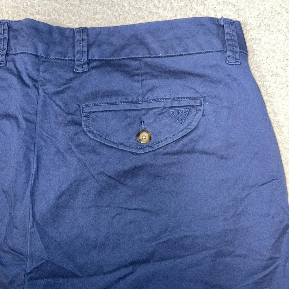 Guess Los Angeles Pants Mens Sz 36 (35x31) Navy Blue Chino Straight Leg Trousers